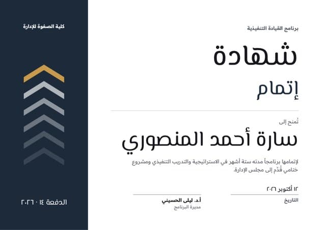 قالب شهادة «القمّة»