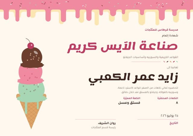 Melt Drip certificate design, Arabic edition
