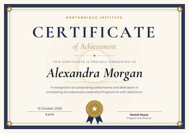 Heritage certificate design