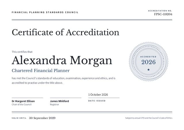 Accord certificate design