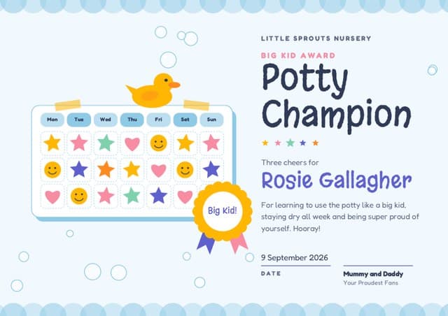 Star Chart certificate template