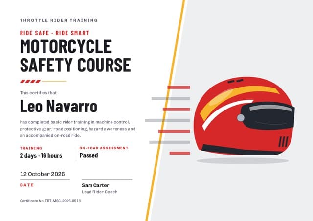 Visor certificate template