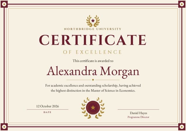 Laureate certificate template