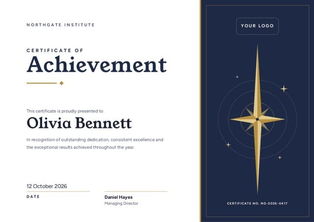 Lodestar certificate template